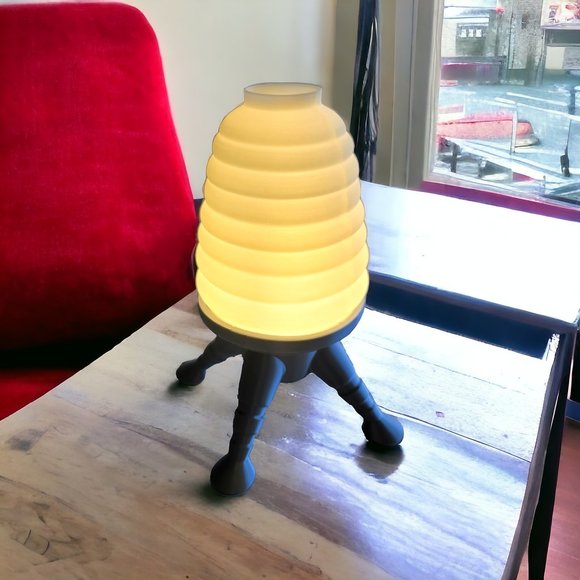 Space Age Mid Century Modern Hive Lamp LED Bulb Retro Style 60s 70s Silver - Picture 4 of 7